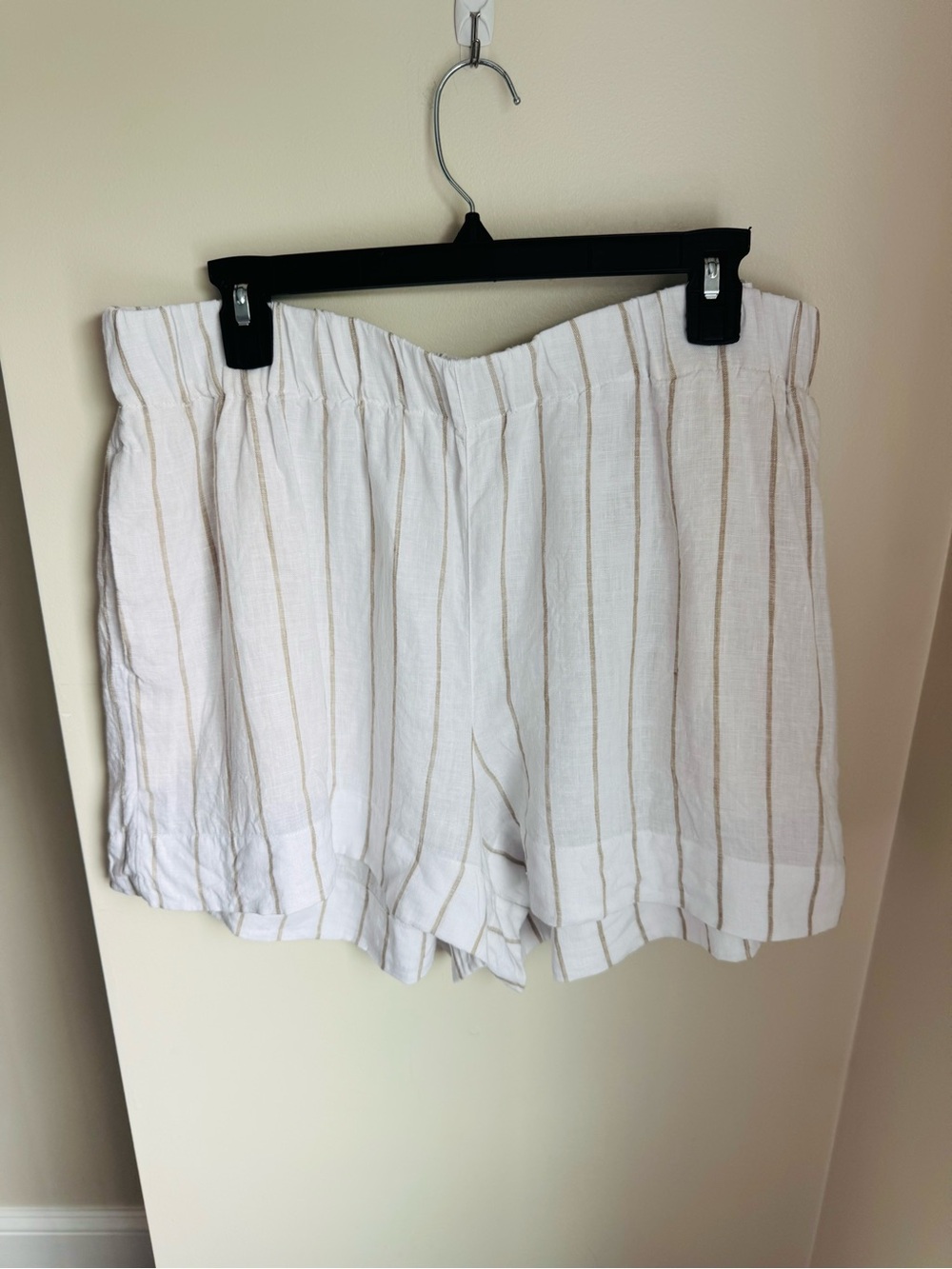 Haven Well Within 100% Linen Striped Shorts Size XL